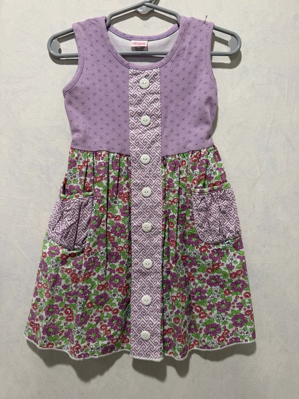 Ricrac & Ruffles Girl's Floral Tank Dress, Size 2T